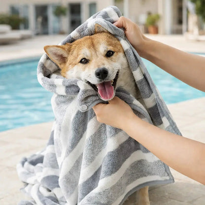 Peignoir de bain pour chien en microfibre | Séchage rapide & doux
