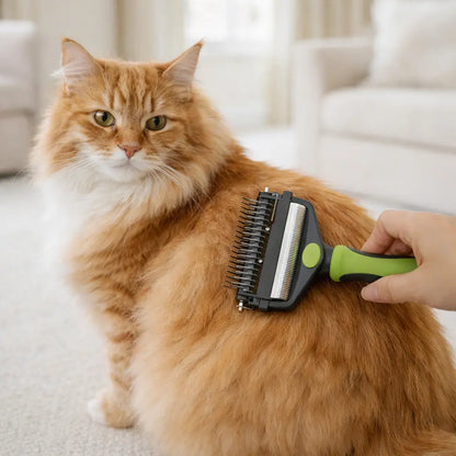 3-in-1 Katzenbürste gegen Katzenhaare | Entfilzer & Unterfellkamm