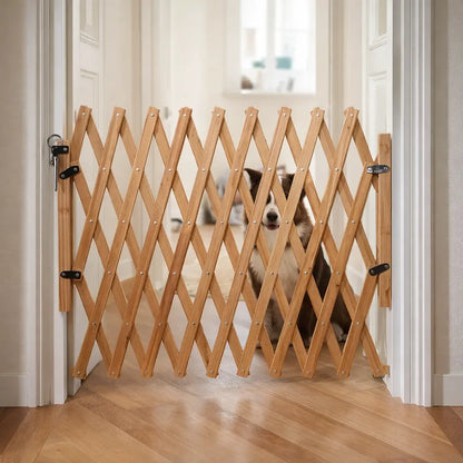 Barrière extensible en bois pour chien pour portes & escaliers