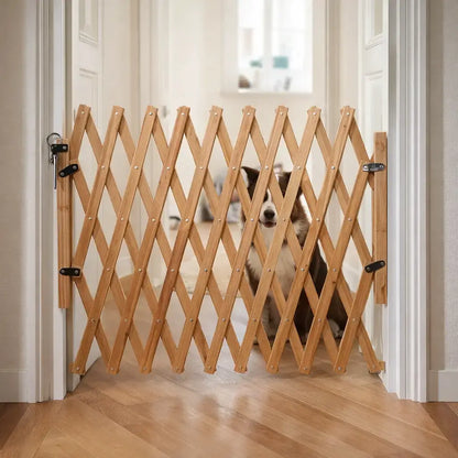 Expandable Wooden Dog Gate for Doors & Stairs