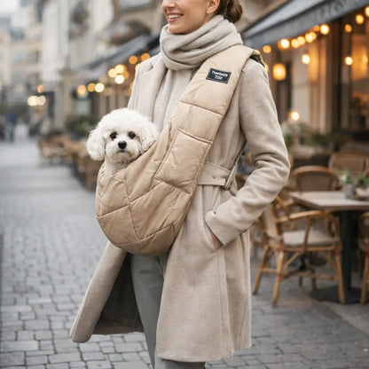 Dog Carrier Sling | Hands-Free & Warm for Small Dogs