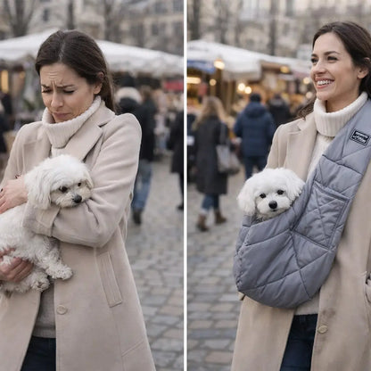 Dog Carrier Sling | Hands-Free & Warm for Small Dogs