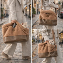 Warm Cat Carrier Bag Made of Plush | for Autumn & Winter