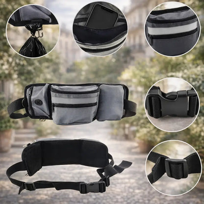 Dog Training Belt Bag with Linen Ring & Reflector