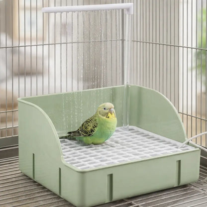 Abreuvoir pour oiseaux avec douche de pluie | Bain électrique pour oiseaux avec pompe