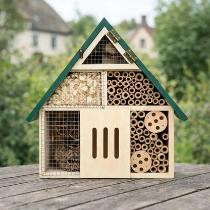 Insect hotel made of wood for garden & balcony | Sustainable bee hotel
