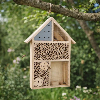 Hôtel à insectes en bois pour jardin & balcon | Hôtel à abeilles