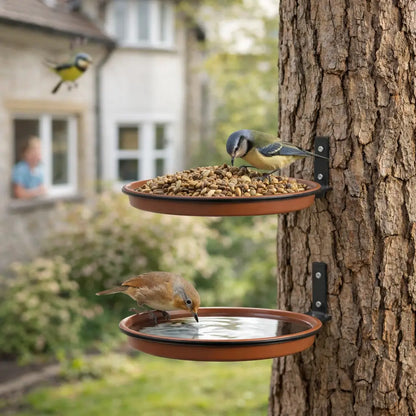 Vogelfutterstation Baum-Montage | Klappbares 3er-Vogel-Futtertablett