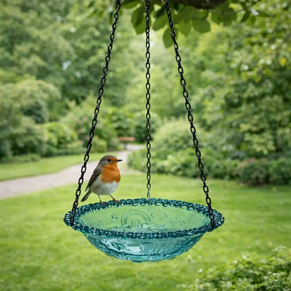 Hängende Vogeltränke & Vogelfutterschale mit Kette für Garten