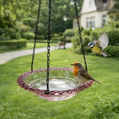 Hängende Vogeltränke & Vogelfutterschale mit Kette für Garten
