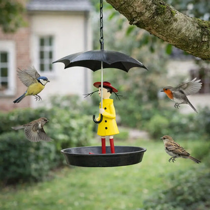 Vogelfutterstation & Vogelbad | Hängend mit Regenschirm-Design