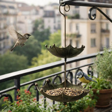 Antique Bird Feed with Canopy | Hanging Bird Bath