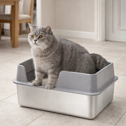 Modern Cat Litter Box | Odor-Free & Easy to Clean with High Walls