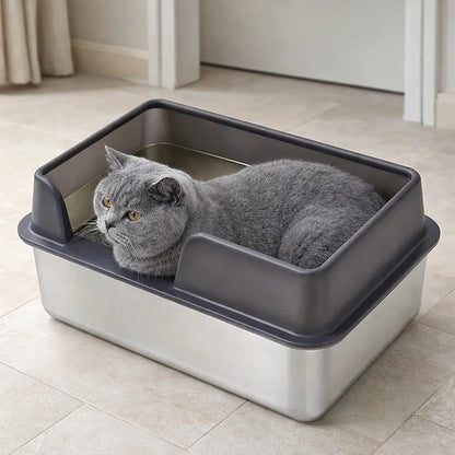 Modern Cat Litter Box | Odor-Free & Easy to Clean with High Walls