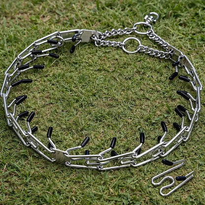 Anti-Zug Verstellbares Hunde Halsband mit Metallgliedern & Gummispitzen