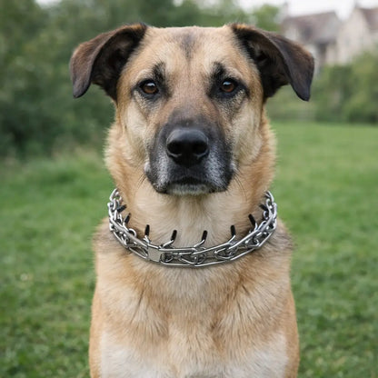 Anti-Zug Verstellbares Hunde Halsband mit Metallgliedern & Gummispitzen