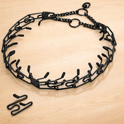 Anti-Zug Verstellbares Hunde Halsband mit Metallgliedern & Gummispitzen