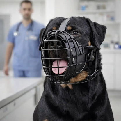 Muselière pour chien en acier inoxydable | Réglable & respirante