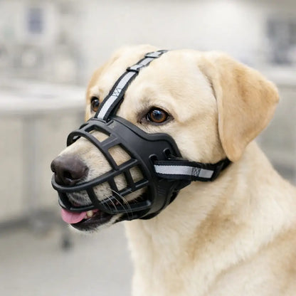 Adjustable Muzzle for Dogs | Breathable & Reflective