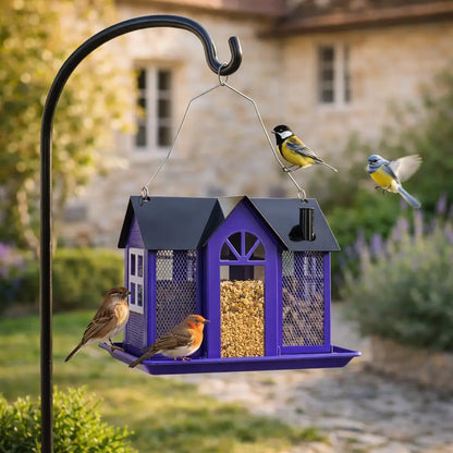 Metal Birdhouse Bird Feeding Station | Weatherproof Hanging Birdhouse