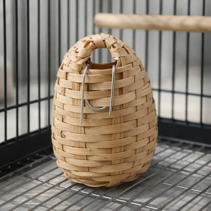 Birdhouse made of bamboo | Nest basket with hook
