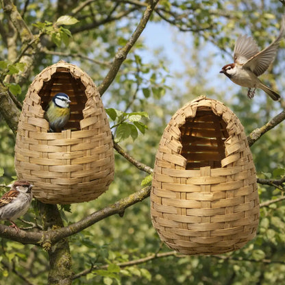 Birdhouse made of bamboo | Nest basket with hook