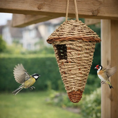 Maison pour oiseaux en herbe naturelle | Nid suspendu