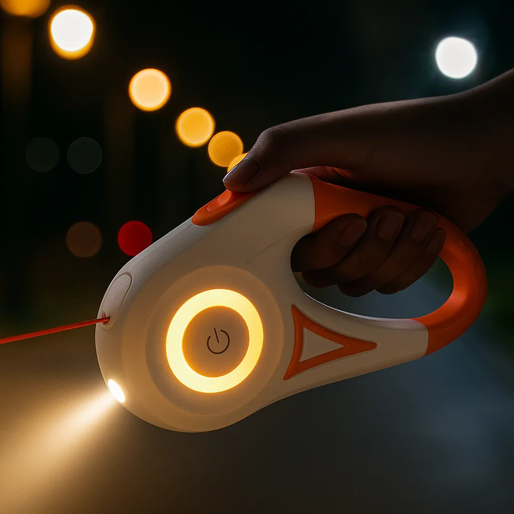 Hundeleine LED Rollleine | sichtbar & sicher bei Nacht