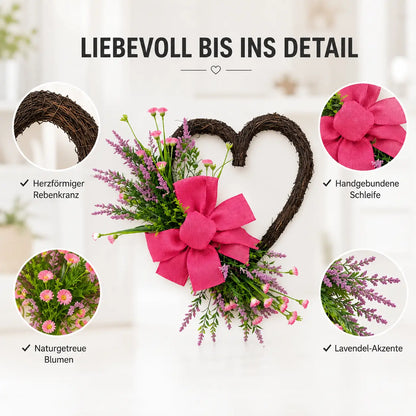 Türkranz Herbst Herz mit Kunstblumen für Haustür 45 cm