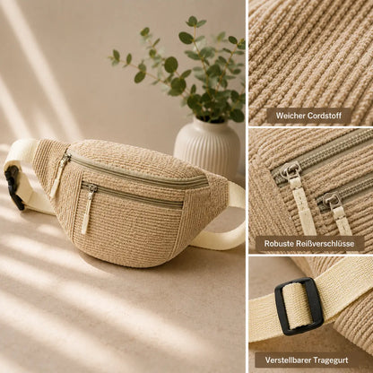 Cord Bauchtasche Damen & Herren | Verstellbare Crossbody Umhängetasche