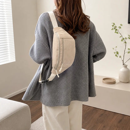 Cord Bauchtasche Damen & Herren | Verstellbare Crossbody Umhängetasche