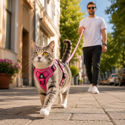 Katzengeschirr mit Leine | Reflektierend & Ausbruchsicher, Verstellbar