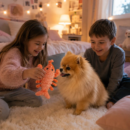 Hundespielzeug Hummer | Wackelndes Plüschspielzeug zur Beschäftigung
