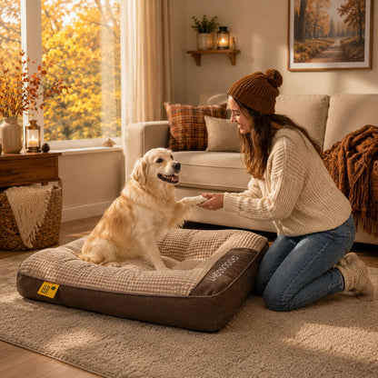 Orthopädisches Hundebett | Warmes Plüschbett für Winter & Kälte