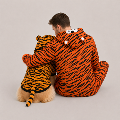Tiger Partnerlook | Onesie & Hundemantel für Mensch und Hund