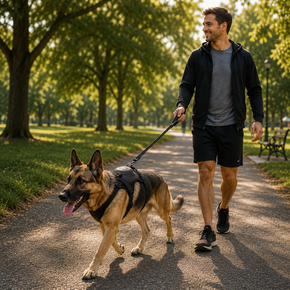 Hundegeschirr mit Automatikleine | Sicheres & Ausbruchsfreies Design