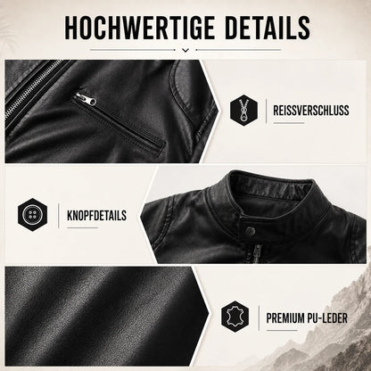 Vintage Herren Motorrad Lederjacke aus Leder | Slim Fit Winterjacke