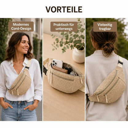 Cord Bauchtasche Damen & Herren | Verstellbare Crossbody Umhängetasche