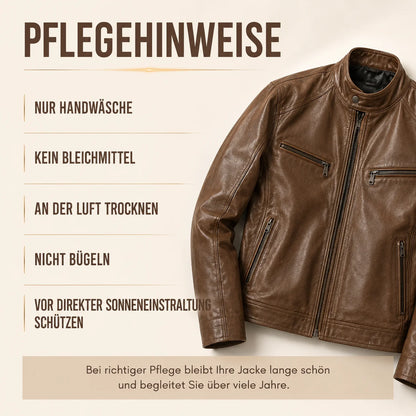 Vintage Herren Motorrad Lederjacke aus Leder | Slim Fit Winterjacke