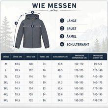 Herren Regenjacke Wasserdicht mit Kapuze  | Winddichte Outdoorjacke