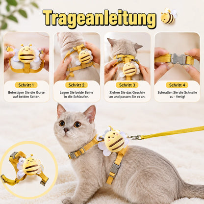 Bienen-Katzengeschirr mit Leine für Katzen & kleine Hunde