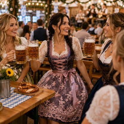Oktoberfest Dirndl Damen Kleid | Elegantes Trachtenkleid