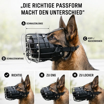 Hunde Maulkorb Edelstahl | Verstellbar & Atmungsaktiv