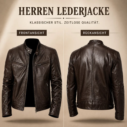 Vintage Herren Motorrad Lederjacke aus Leder | Slim Fit Winterjacke