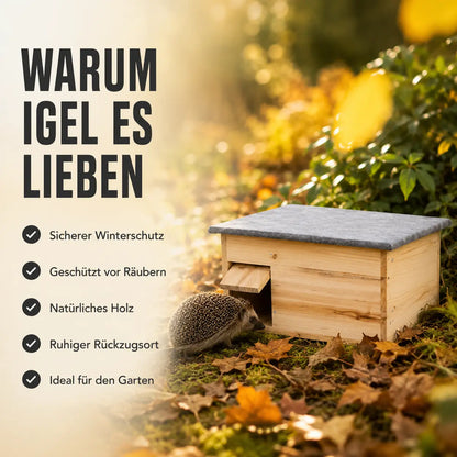 Igelhaus aus Holz für den Garten | Sicheres Winterquartier für Igel