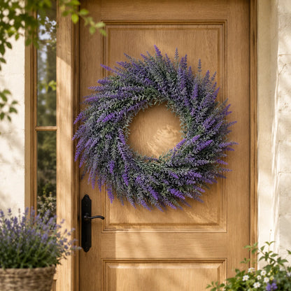 Künstlicher Türkranz Herbst | Lavendelkranz 48 cm