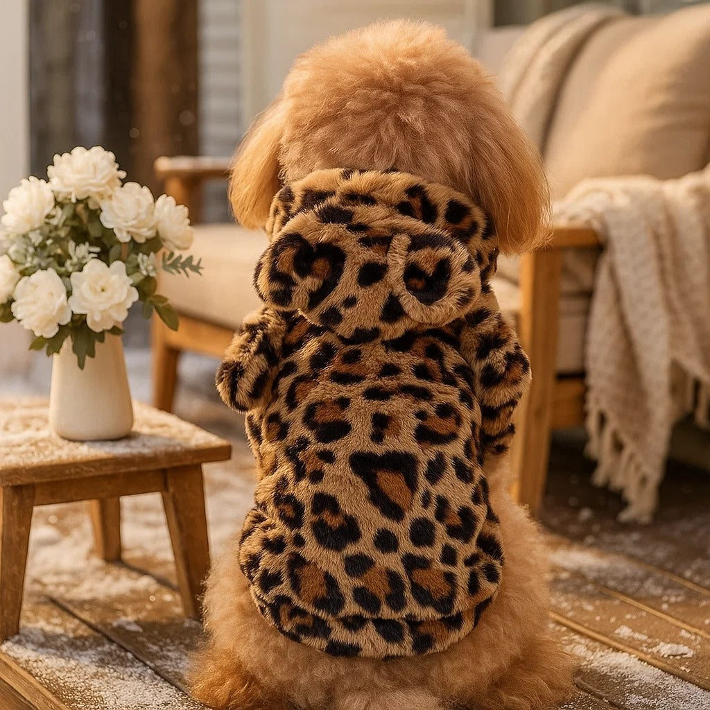 Hundemantel & Pullover Leopard | warmer Hoodie für stylische Hunde