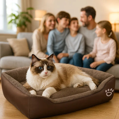 Katzenbett Winter | Weiches Beruhigungsbett für Wärme & Geborgenheit