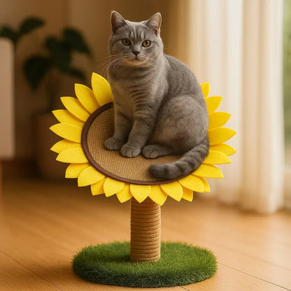 Katzen Kratzbaum Sonnenblume aus Sisal | Spielplatz & Möbelschutz