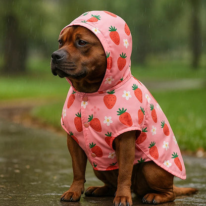 Hundemantel & Hundejacke Erdbeer | Wasserdicht & Süß für Hunde